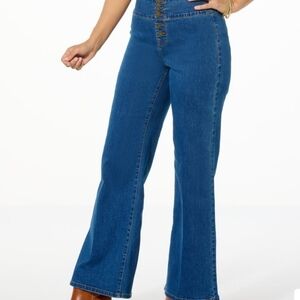 D&G Hippie Deep Blue Flare Jeans Size 6P